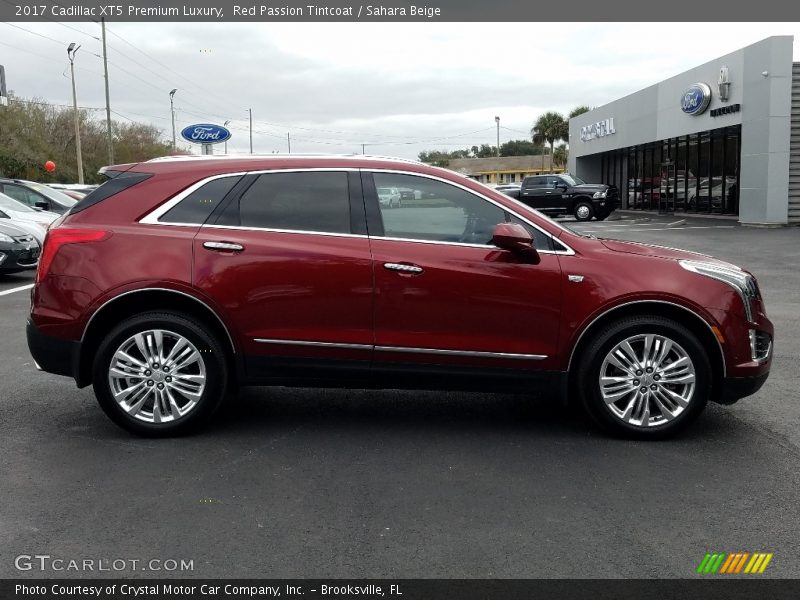 Red Passion Tintcoat / Sahara Beige 2017 Cadillac XT5 Premium Luxury