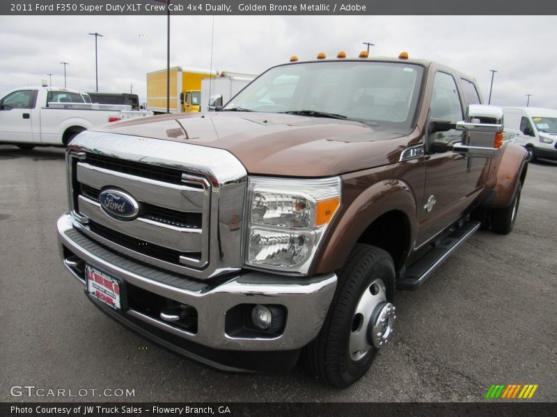 Golden Bronze Metallic / Adobe 2011 Ford F350 Super Duty XLT Crew Cab 4x4 Dually