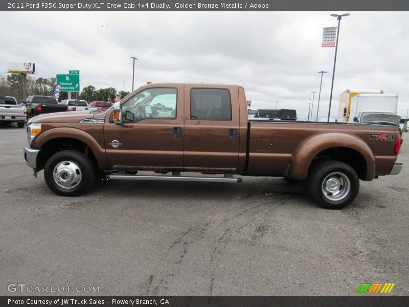 Golden Bronze Metallic / Adobe 2011 Ford F350 Super Duty XLT Crew Cab 4x4 Dually