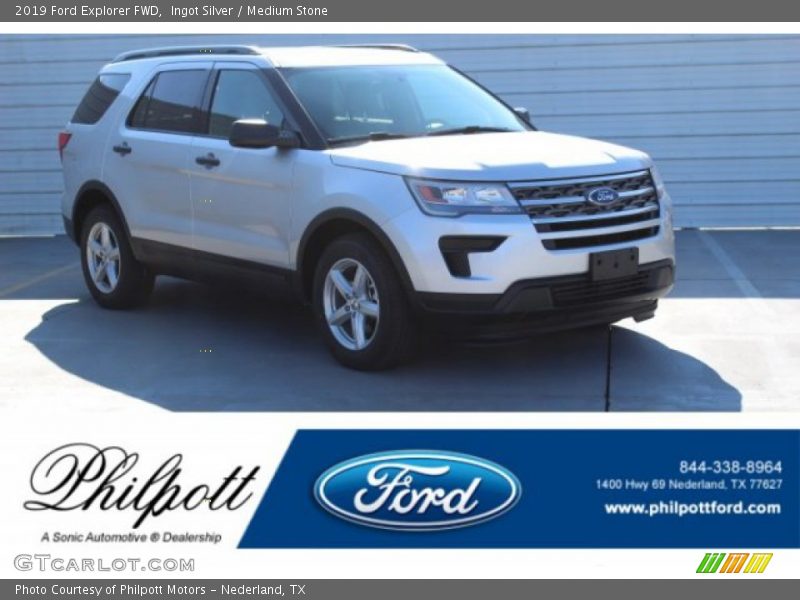 Ingot Silver / Medium Stone 2019 Ford Explorer FWD