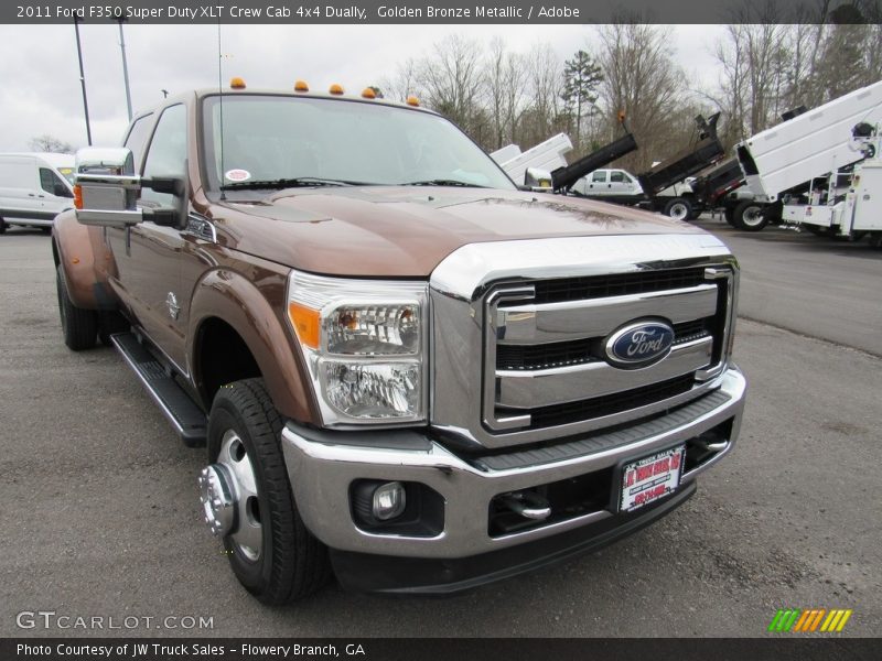 Golden Bronze Metallic / Adobe 2011 Ford F350 Super Duty XLT Crew Cab 4x4 Dually