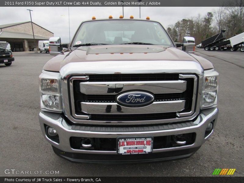 Golden Bronze Metallic / Adobe 2011 Ford F350 Super Duty XLT Crew Cab 4x4 Dually