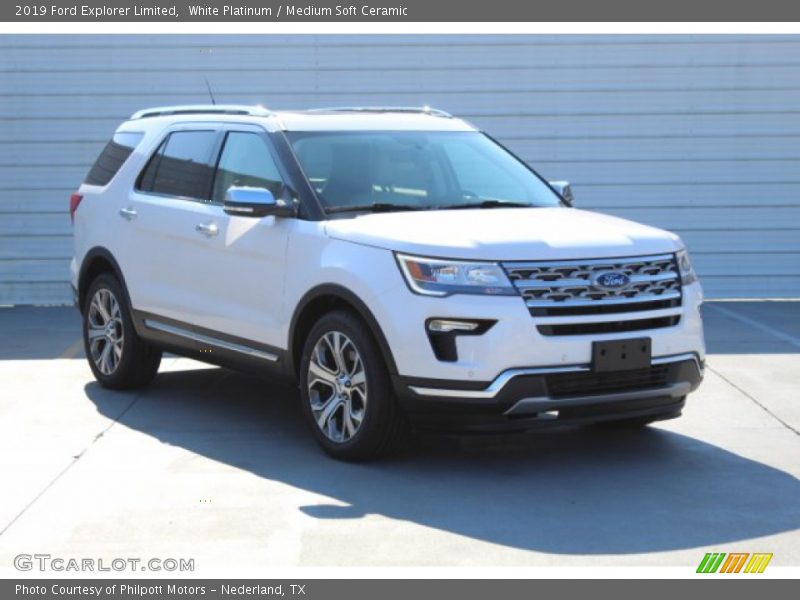 White Platinum / Medium Soft Ceramic 2019 Ford Explorer Limited