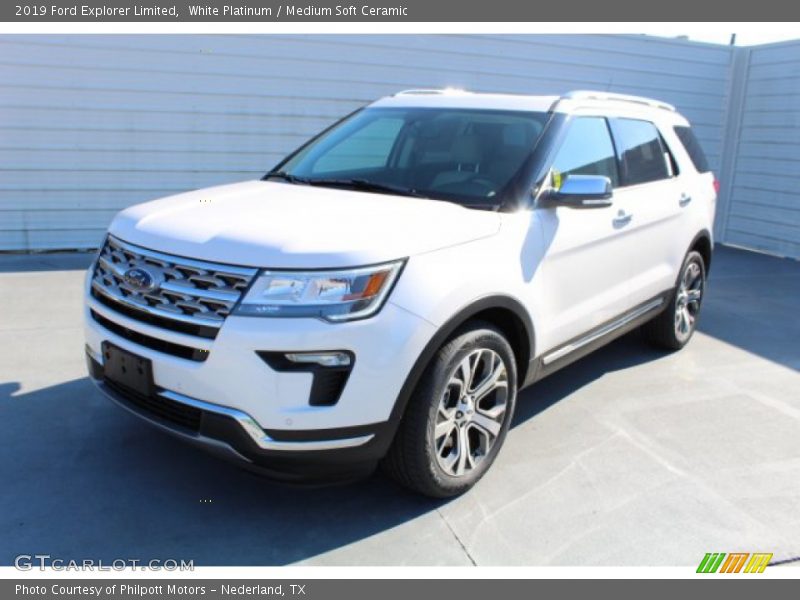 White Platinum / Medium Soft Ceramic 2019 Ford Explorer Limited