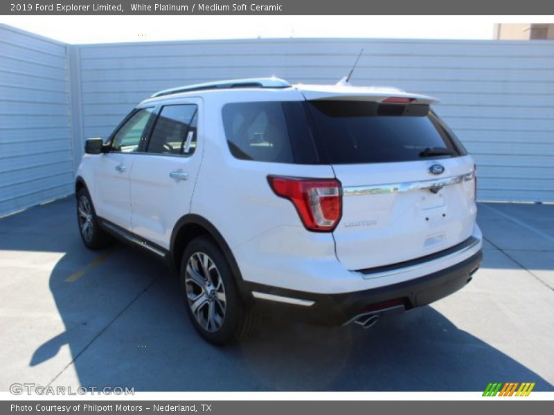 White Platinum / Medium Soft Ceramic 2019 Ford Explorer Limited