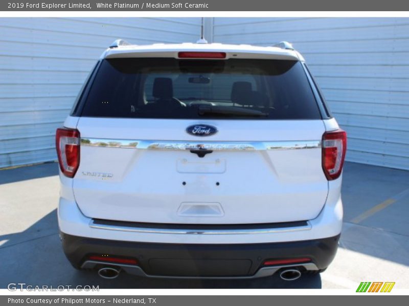 White Platinum / Medium Soft Ceramic 2019 Ford Explorer Limited