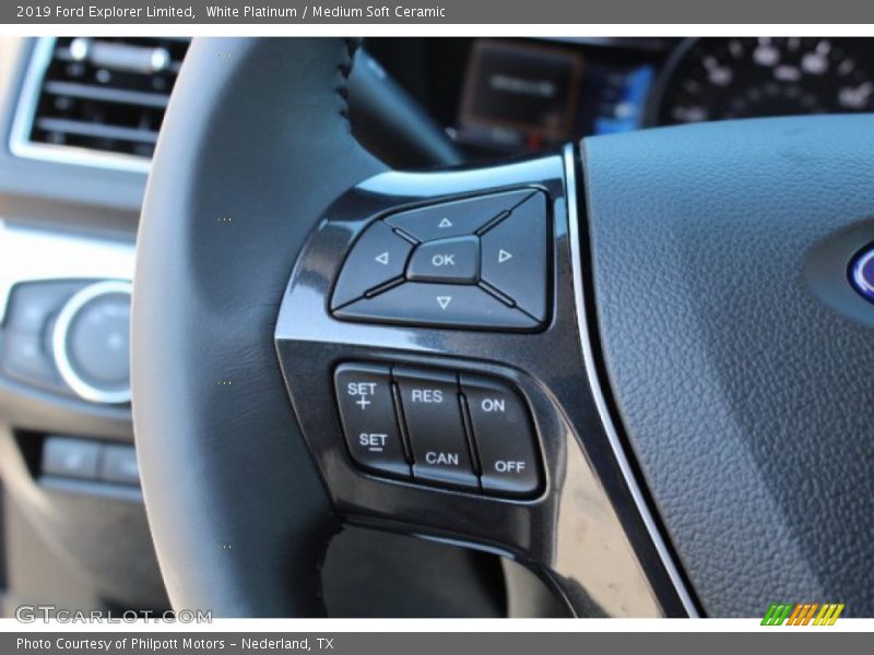 White Platinum / Medium Soft Ceramic 2019 Ford Explorer Limited