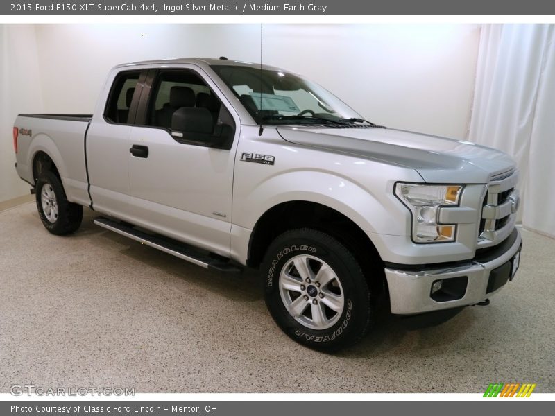 Ingot Silver Metallic / Medium Earth Gray 2015 Ford F150 XLT SuperCab 4x4