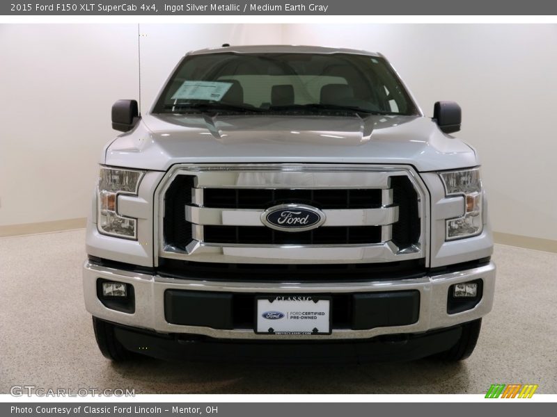 Ingot Silver Metallic / Medium Earth Gray 2015 Ford F150 XLT SuperCab 4x4