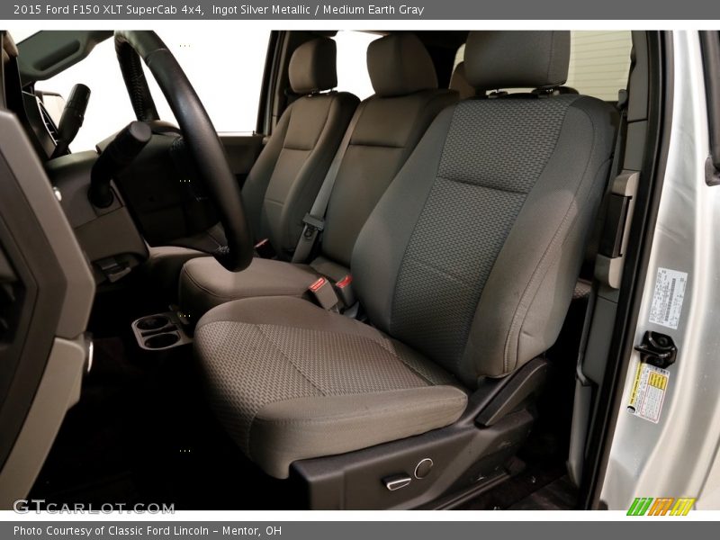 Ingot Silver Metallic / Medium Earth Gray 2015 Ford F150 XLT SuperCab 4x4