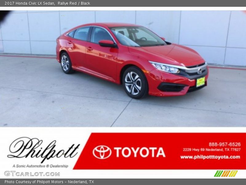 Rallye Red / Black 2017 Honda Civic LX Sedan