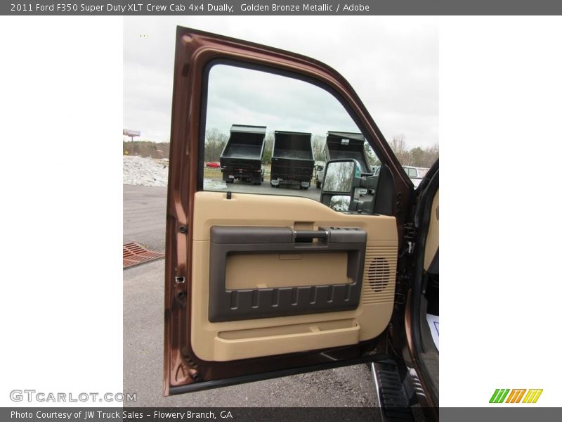 Golden Bronze Metallic / Adobe 2011 Ford F350 Super Duty XLT Crew Cab 4x4 Dually
