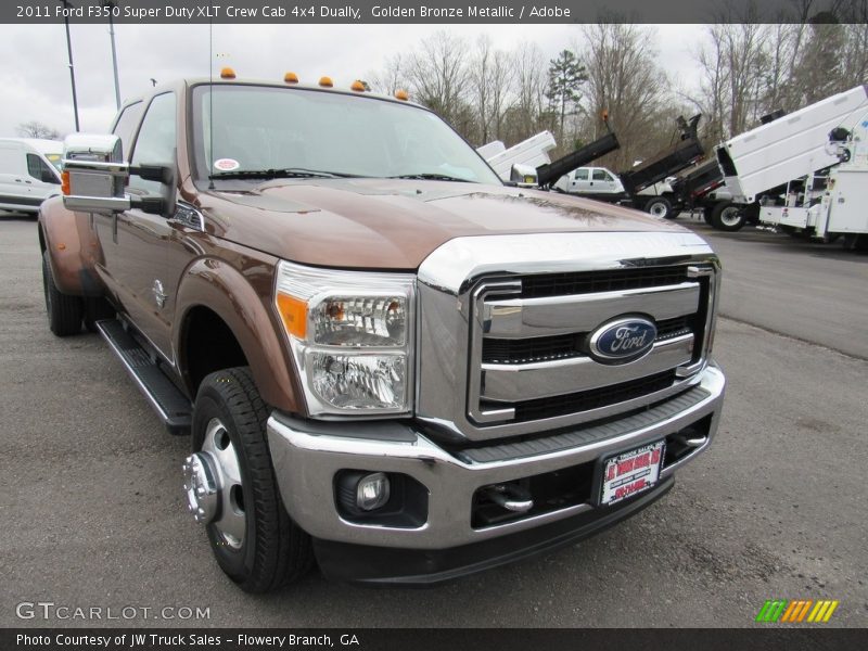 Golden Bronze Metallic / Adobe 2011 Ford F350 Super Duty XLT Crew Cab 4x4 Dually