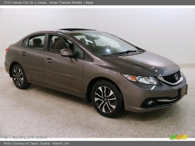 Urban Titanium Metallic / Beige 2013 Honda Civic EX-L Sedan