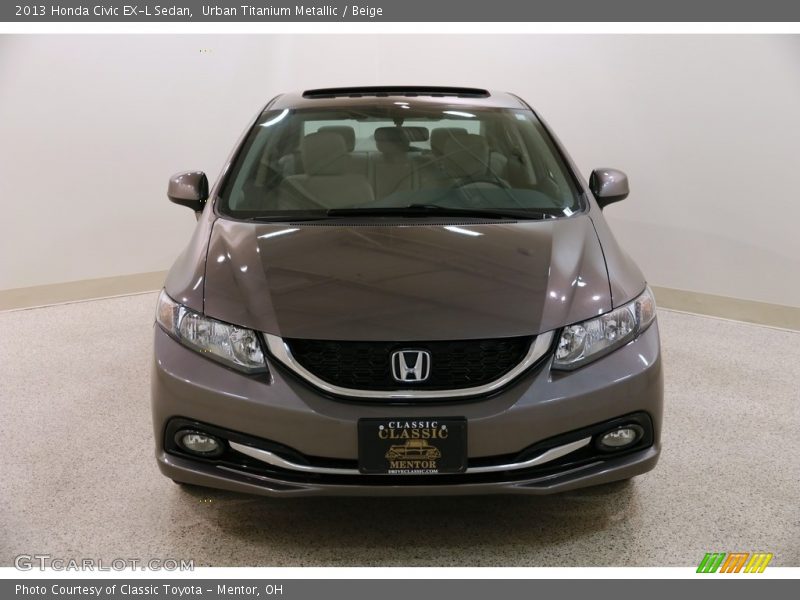 Urban Titanium Metallic / Beige 2013 Honda Civic EX-L Sedan