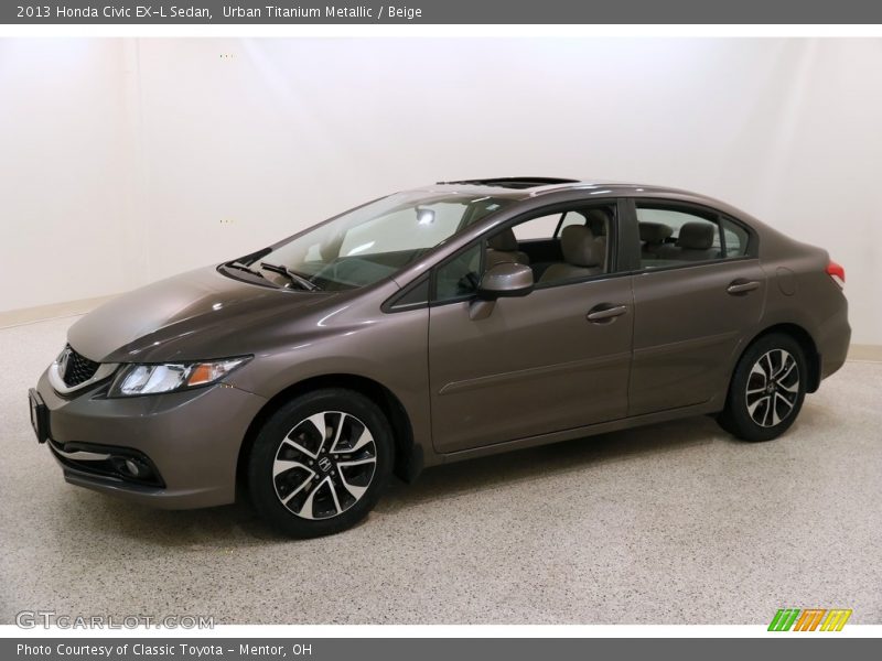 Urban Titanium Metallic / Beige 2013 Honda Civic EX-L Sedan