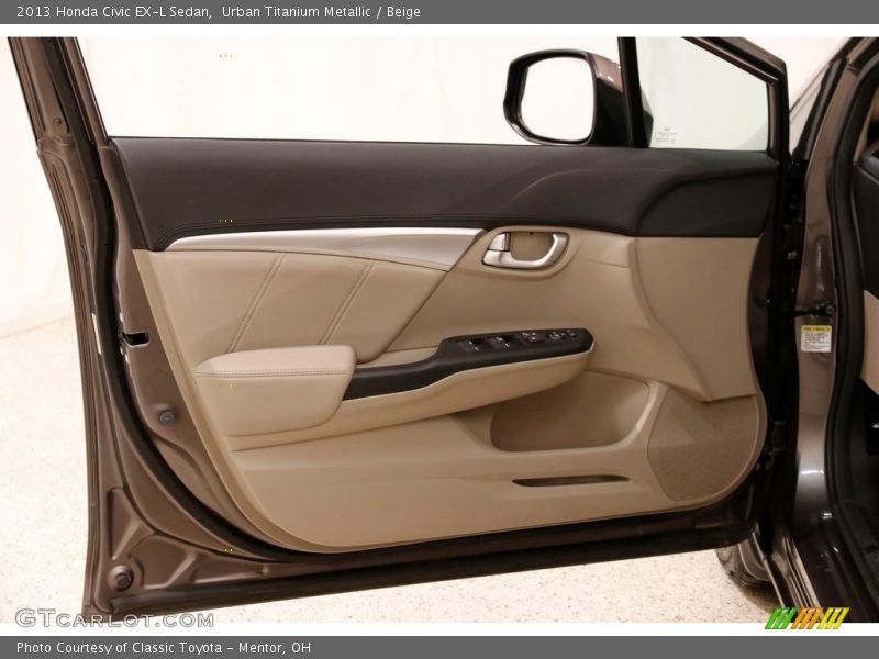 Urban Titanium Metallic / Beige 2013 Honda Civic EX-L Sedan