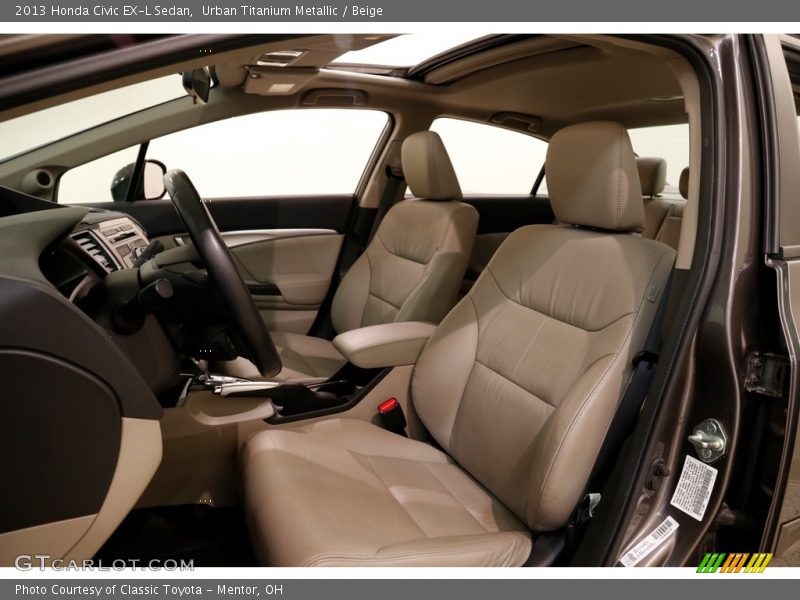 Urban Titanium Metallic / Beige 2013 Honda Civic EX-L Sedan