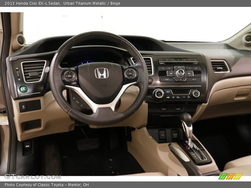 Urban Titanium Metallic / Beige 2013 Honda Civic EX-L Sedan