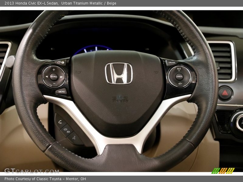 Urban Titanium Metallic / Beige 2013 Honda Civic EX-L Sedan