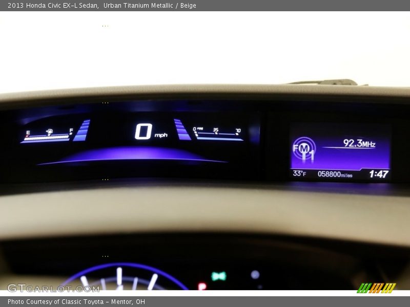 Urban Titanium Metallic / Beige 2013 Honda Civic EX-L Sedan