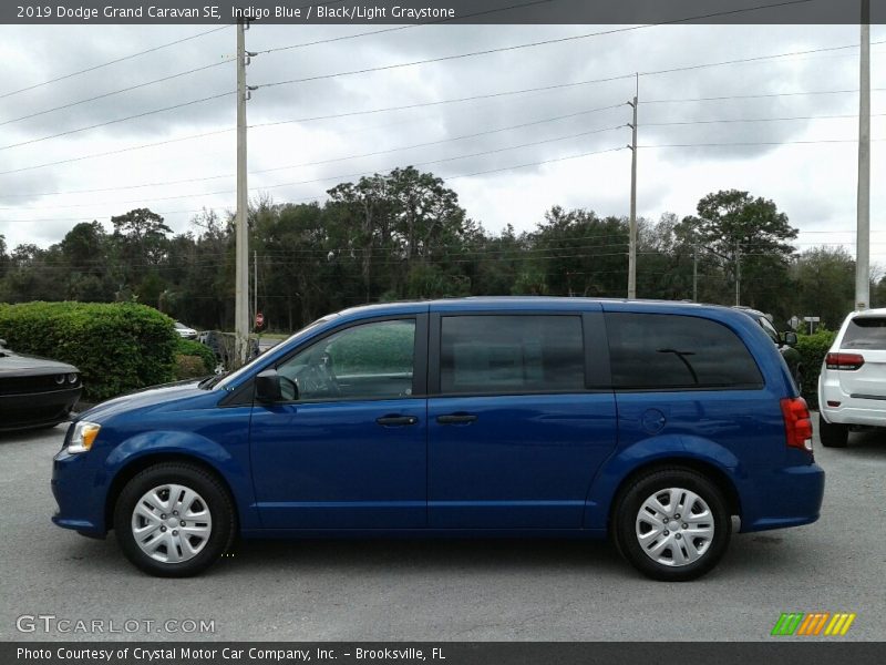 Indigo Blue / Black/Light Graystone 2019 Dodge Grand Caravan SE