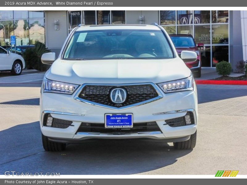 White Diamond Pearl / Espresso 2019 Acura MDX Advance
