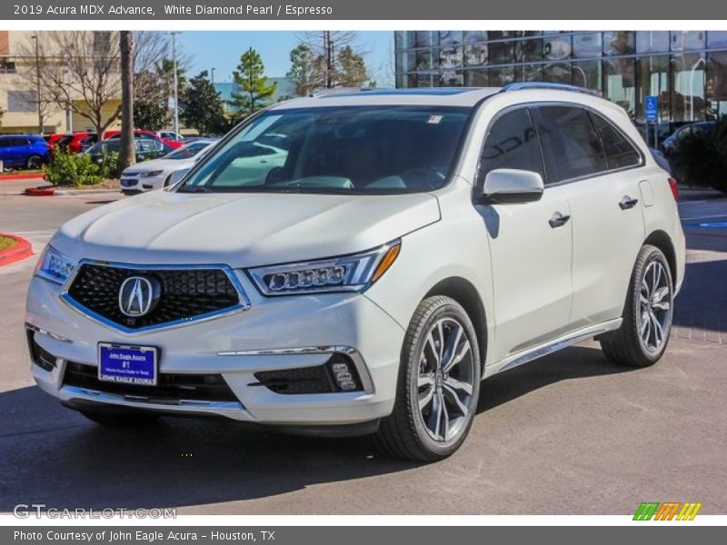 White Diamond Pearl / Espresso 2019 Acura MDX Advance