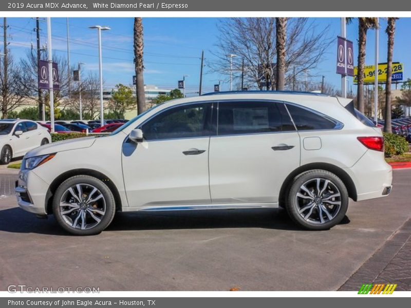 White Diamond Pearl / Espresso 2019 Acura MDX Advance