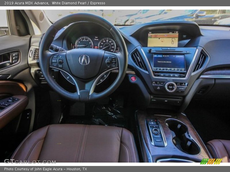 White Diamond Pearl / Espresso 2019 Acura MDX Advance