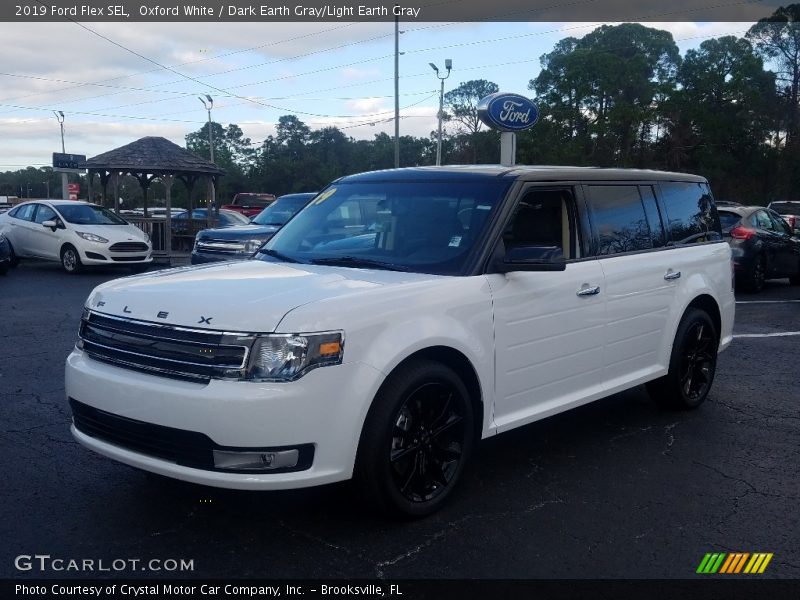 Oxford White / Dark Earth Gray/Light Earth Gray 2019 Ford Flex SEL