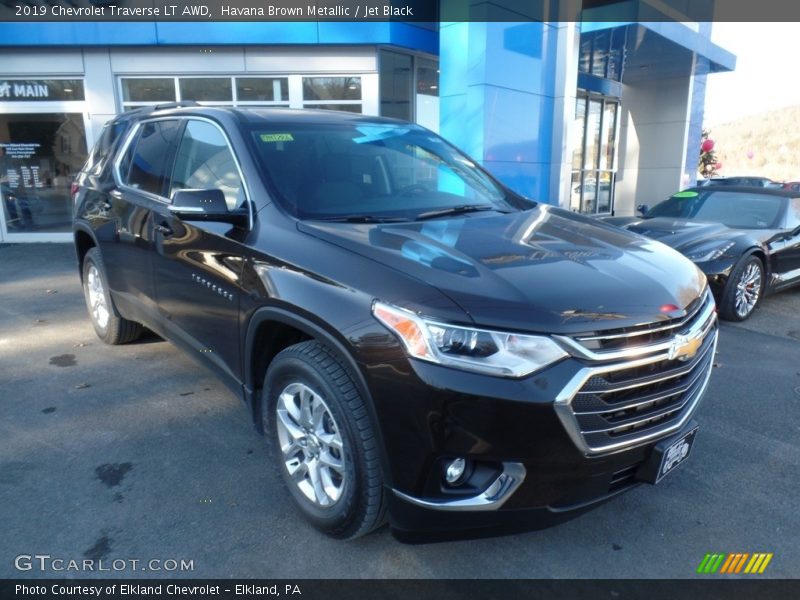 Havana Brown Metallic / Jet Black 2019 Chevrolet Traverse LT AWD
