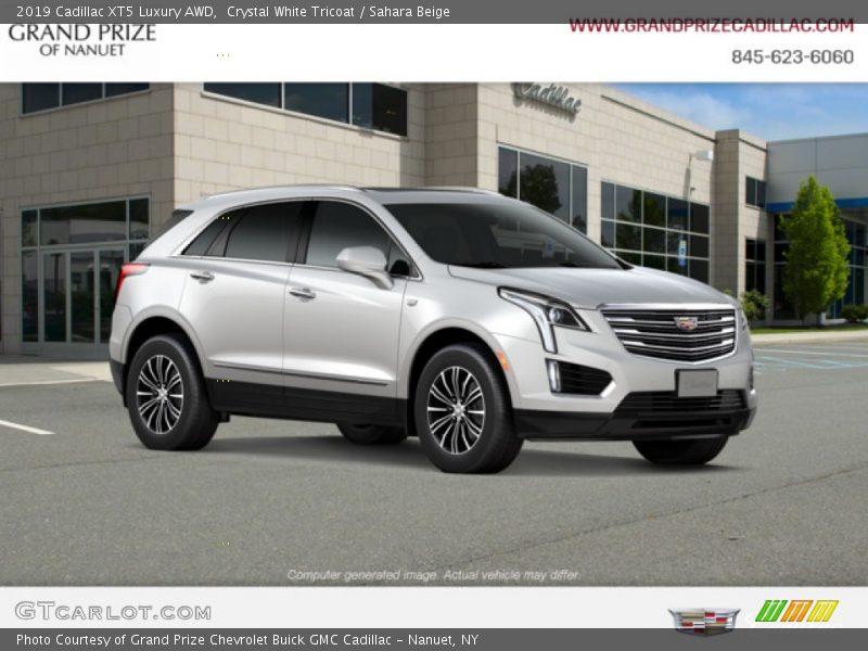 Crystal White Tricoat / Sahara Beige 2019 Cadillac XT5 Luxury AWD
