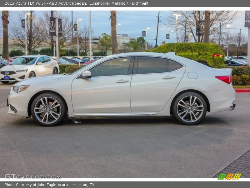Lunar Silver Metallic / Parchment 2019 Acura TLX V6 SH-AWD Advance Sedan