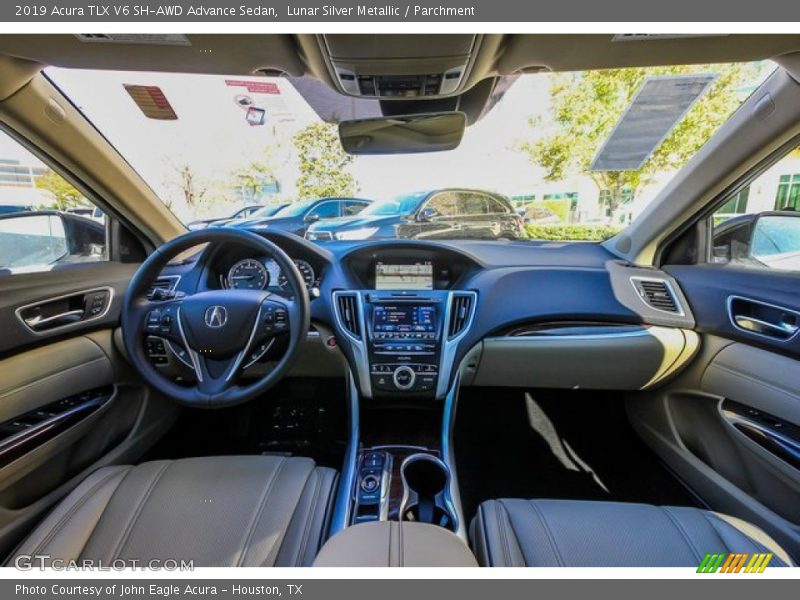 Lunar Silver Metallic / Parchment 2019 Acura TLX V6 SH-AWD Advance Sedan