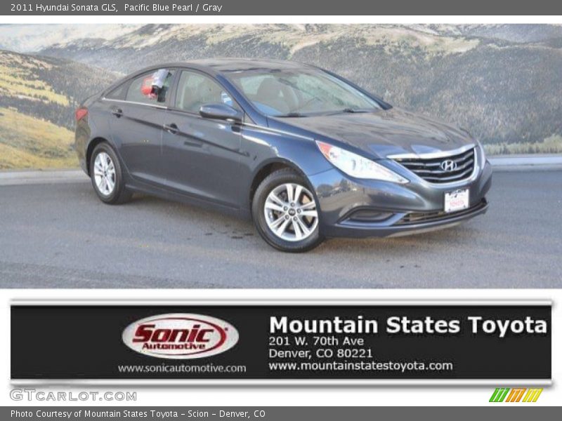 Pacific Blue Pearl / Gray 2011 Hyundai Sonata GLS