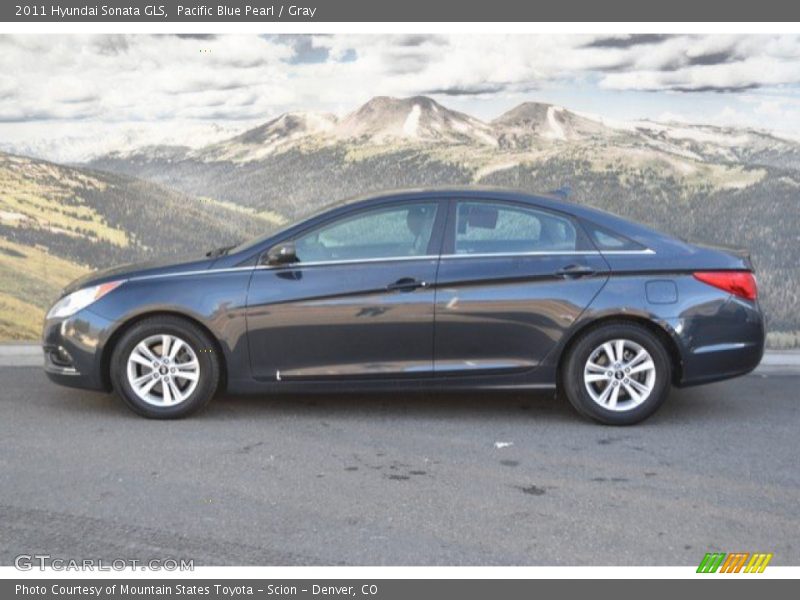 Pacific Blue Pearl / Gray 2011 Hyundai Sonata GLS