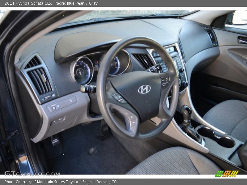 Pacific Blue Pearl / Gray 2011 Hyundai Sonata GLS