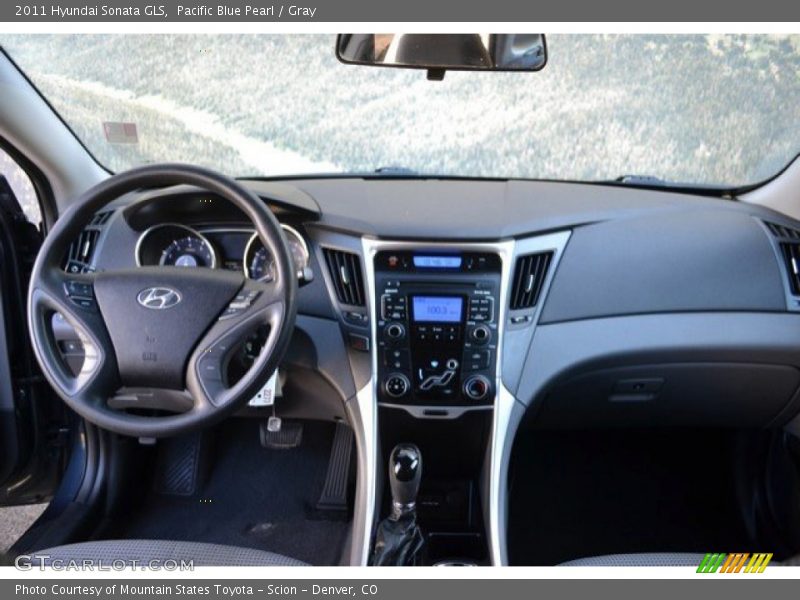 Pacific Blue Pearl / Gray 2011 Hyundai Sonata GLS