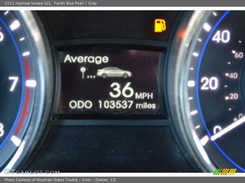 Pacific Blue Pearl / Gray 2011 Hyundai Sonata GLS
