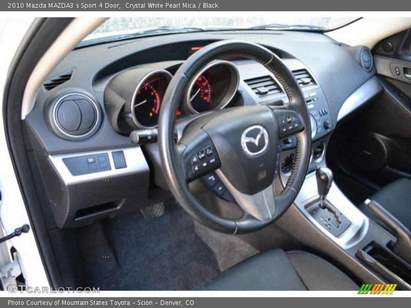 Crystal White Pearl Mica / Black 2010 Mazda MAZDA3 s Sport 4 Door