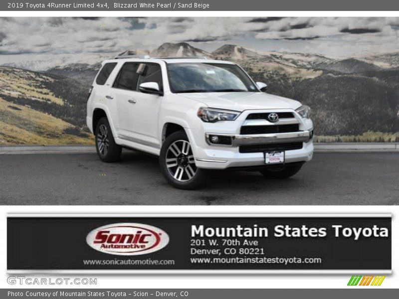 Blizzard White Pearl / Sand Beige 2019 Toyota 4Runner Limited 4x4