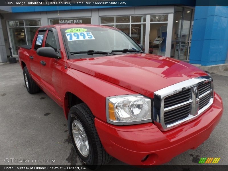 Flame Red / Medium Slate Gray 2005 Dodge Dakota SLT Quad Cab 4x4