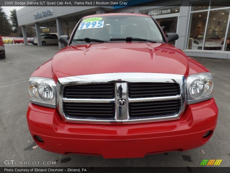 Flame Red / Medium Slate Gray 2005 Dodge Dakota SLT Quad Cab 4x4