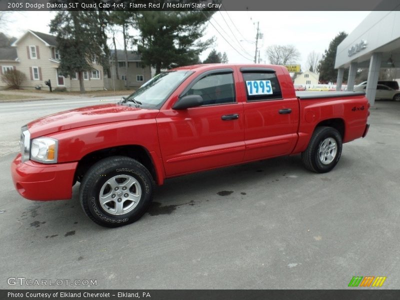 Flame Red / Medium Slate Gray 2005 Dodge Dakota SLT Quad Cab 4x4