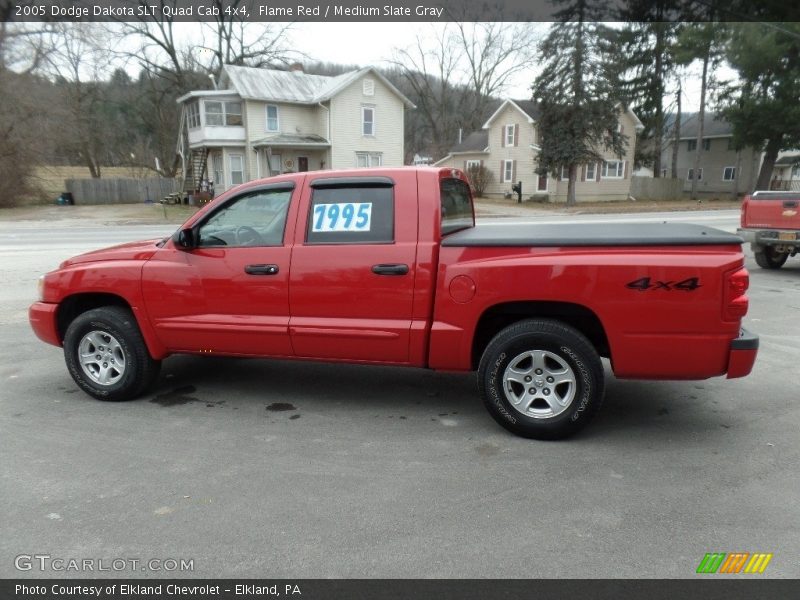 Flame Red / Medium Slate Gray 2005 Dodge Dakota SLT Quad Cab 4x4