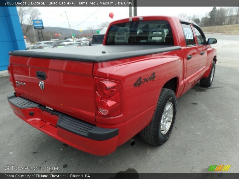 Flame Red / Medium Slate Gray 2005 Dodge Dakota SLT Quad Cab 4x4