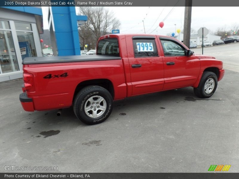 Flame Red / Medium Slate Gray 2005 Dodge Dakota SLT Quad Cab 4x4