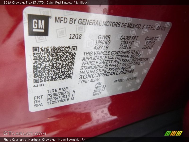 Cajun Red Tintcoat / Jet Black 2019 Chevrolet Trax LT AWD
