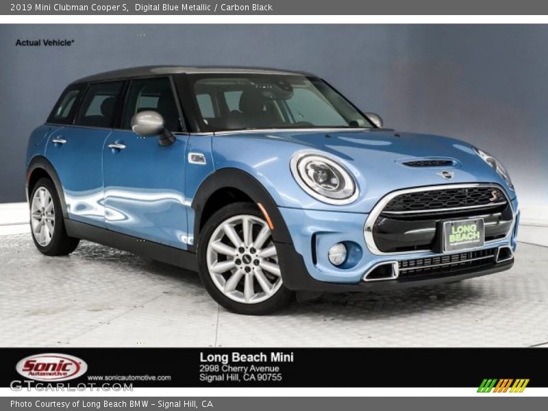 Digital Blue Metallic / Carbon Black 2019 Mini Clubman Cooper S
